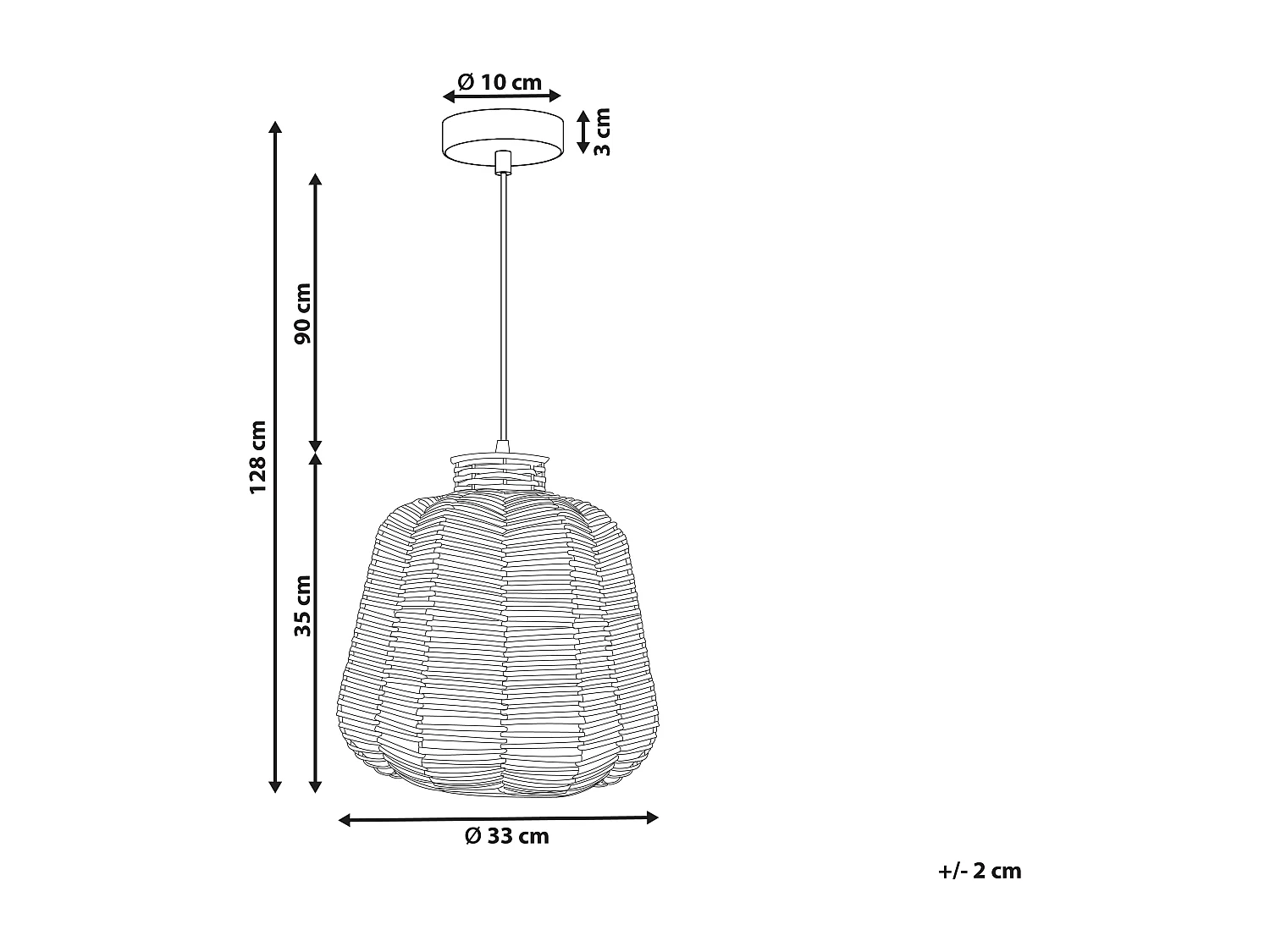 Lampe suspension RAMENA Rotin Naturel