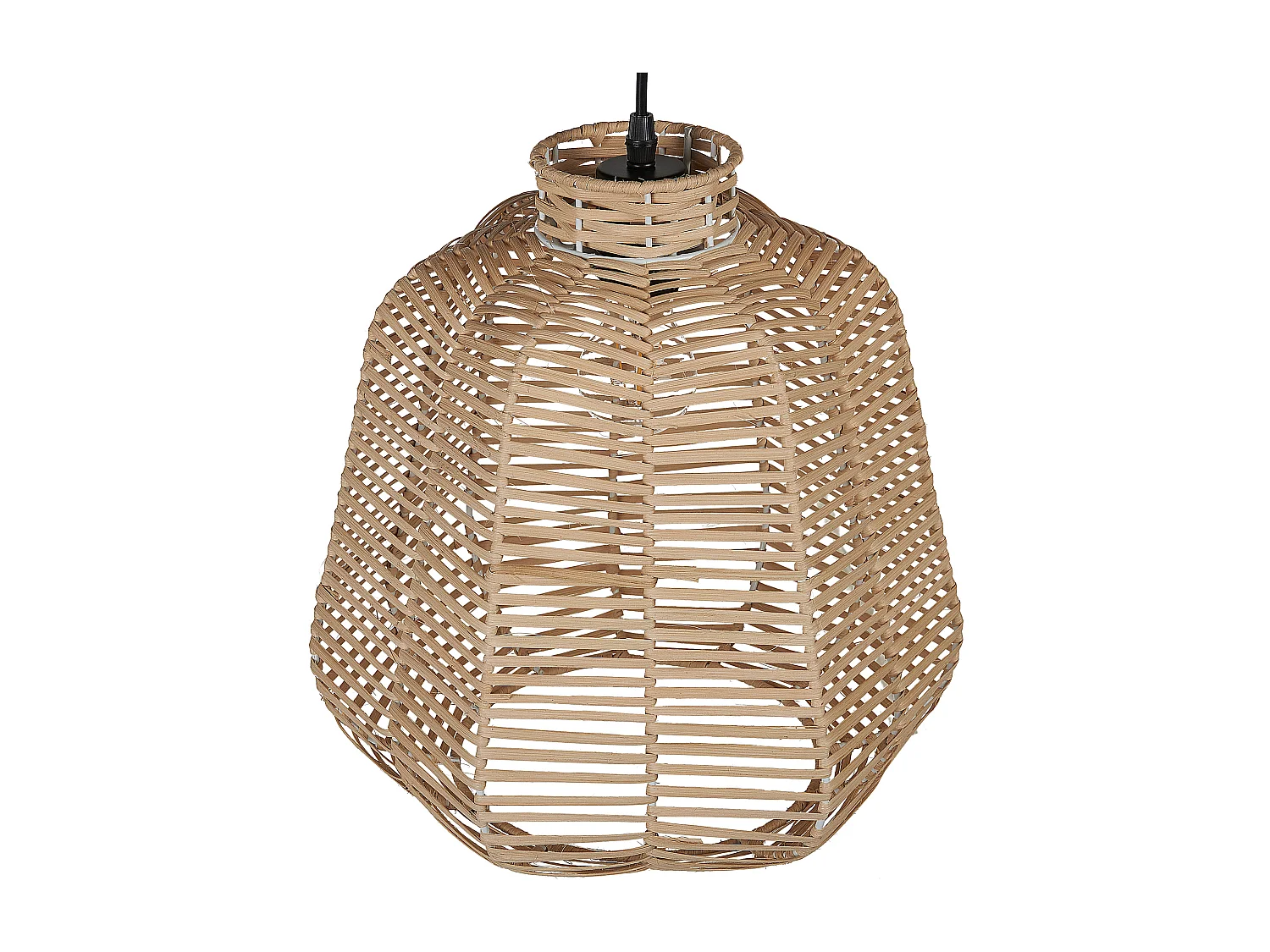 Ethno Pendelleuchte mit Schirm aus Rattan Hängelampe natürlich 128 cm Ramena