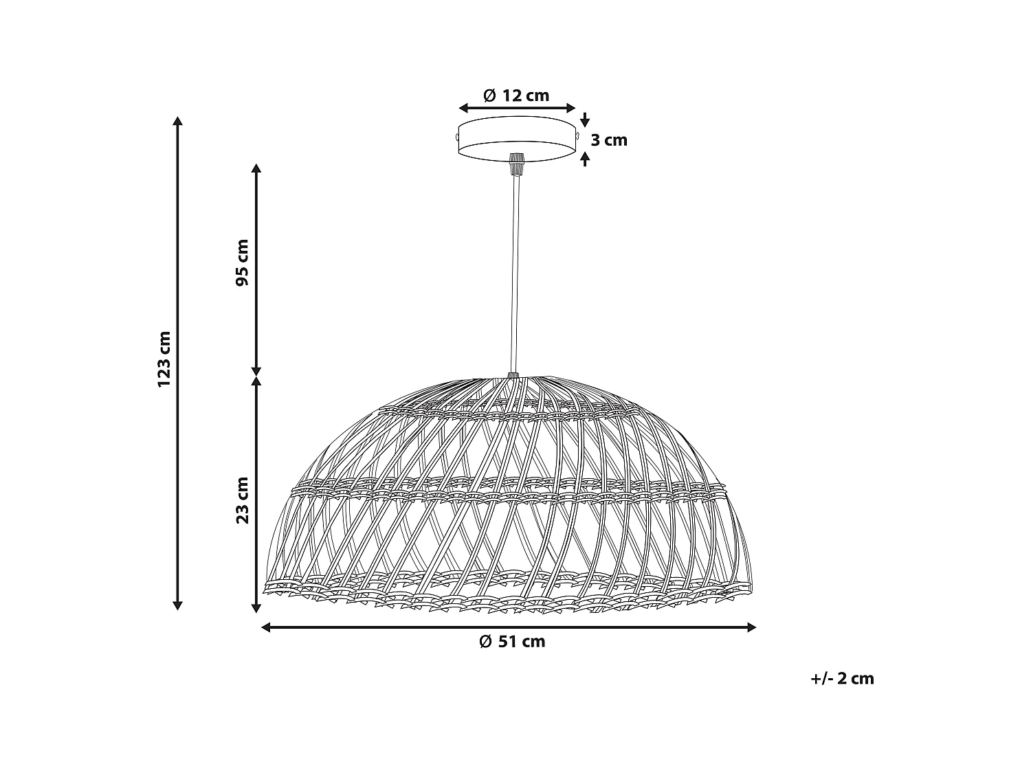 Lampa wisząca RAVINE Rattan Naturalny