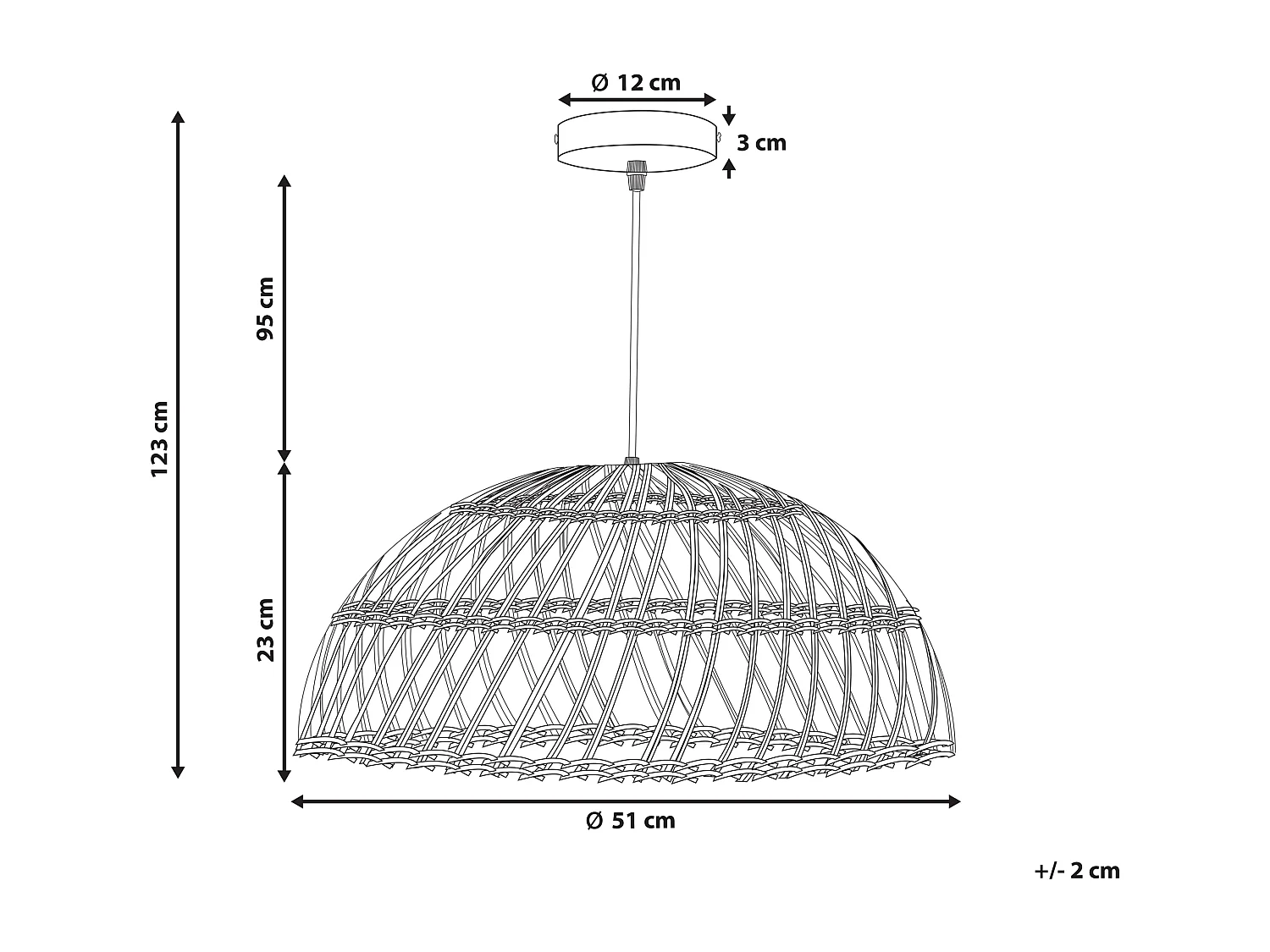 Lampe suspension RAVINE Rotin Naturel