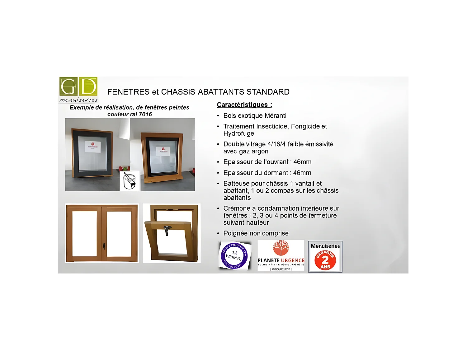 Chassis Abattant En Bois   Hauteur 45 X Largeur 90 (Cotes Tableau) Envoye