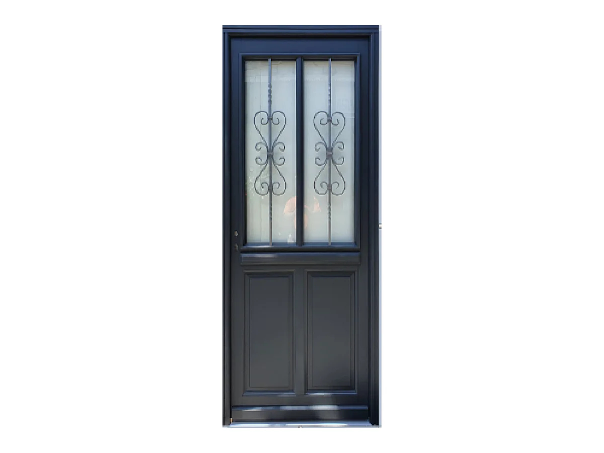 Porte d'entree Bois vitree, Sobra, H,215xl,90  p, droit Cote Tableau