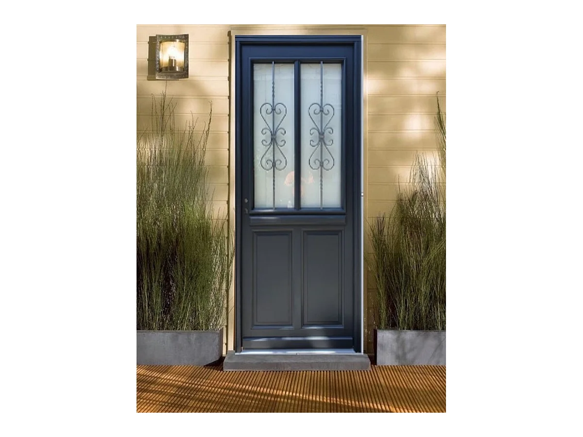 Porte d'entree Bois vitree, Sobra, H,215xl,90  p, droit Cote Tableau