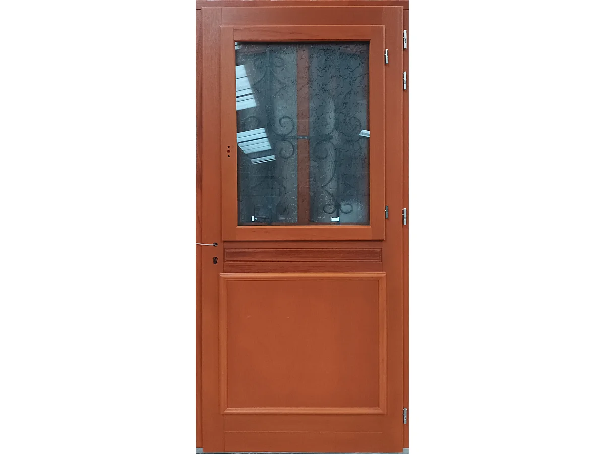 Porte d'entree Bois vitree, Vauban, H,215xl,80  p, droit Cotes Tableau