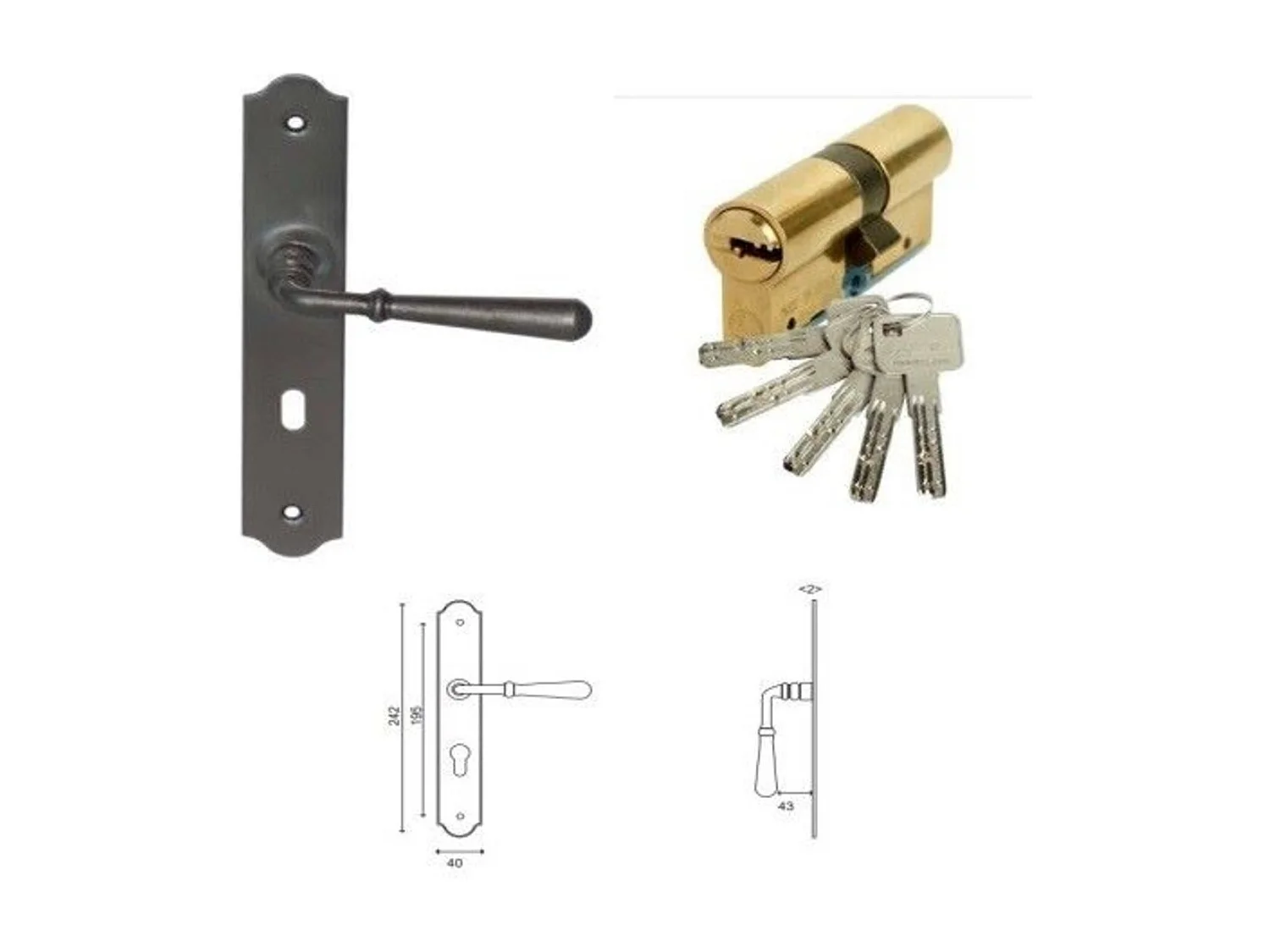 Porte d'entree Bois vitree, Sanna, H,215xl,90  p, droit Cote Tableau + Poignee Et Barillet (ref 010403FP)