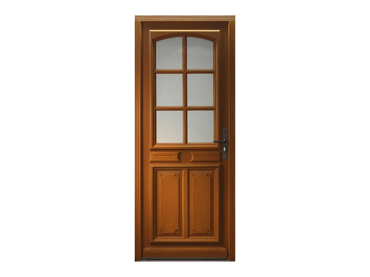 Porte D'Entrée Bois Vitrée, Marine, H,215Xl,80 P,Gauche Côtes Tableau