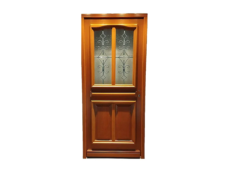Porte d'entree Bois vitree, Vauban, H,215xl,80 p,gauche Cotes Tableau