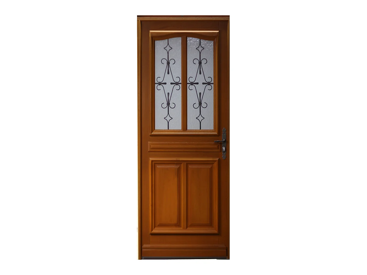 Porte D'Entrée Bois Vitrée, Perret, H,215Xl,90  P,Gauche  Côtes Tableau