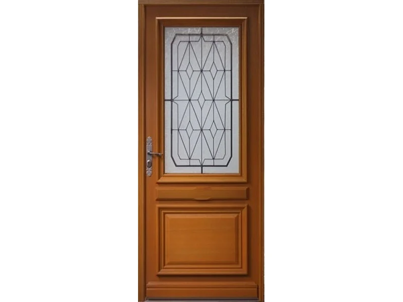 Porte d'entree Bois vitree, Anis, H,215xl,90  p, droit Cotes Tableau