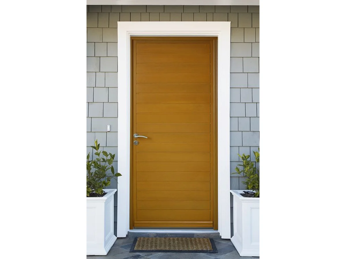 Porte d'entree Bois Pleine, Laura, H,215xl,90  p, droit Cotes Tableau + Poignee Et Barillet ( ref 010723NO)