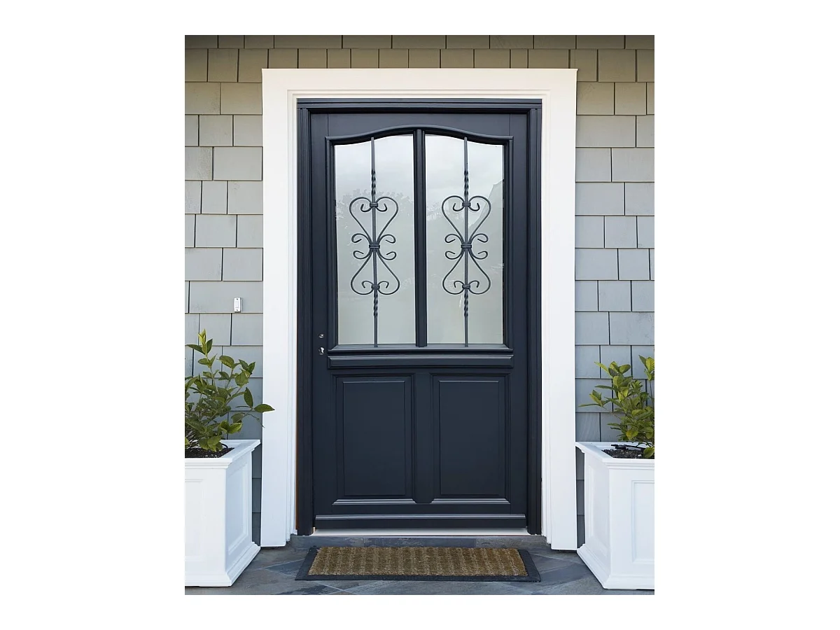 Porte D'Entrée Bois Vitrée, Sanna, H,215Xl,90 P, Droit Cote Tableau