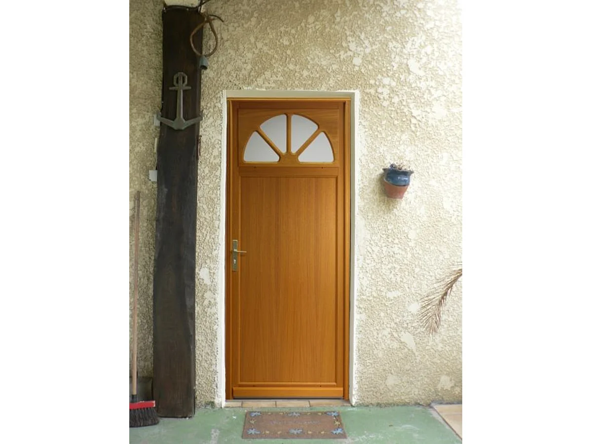 Porte De Service Bois Vitrée Pixos, H.200 X L.90 Côte Tableau P.droit Gd Menuiseries