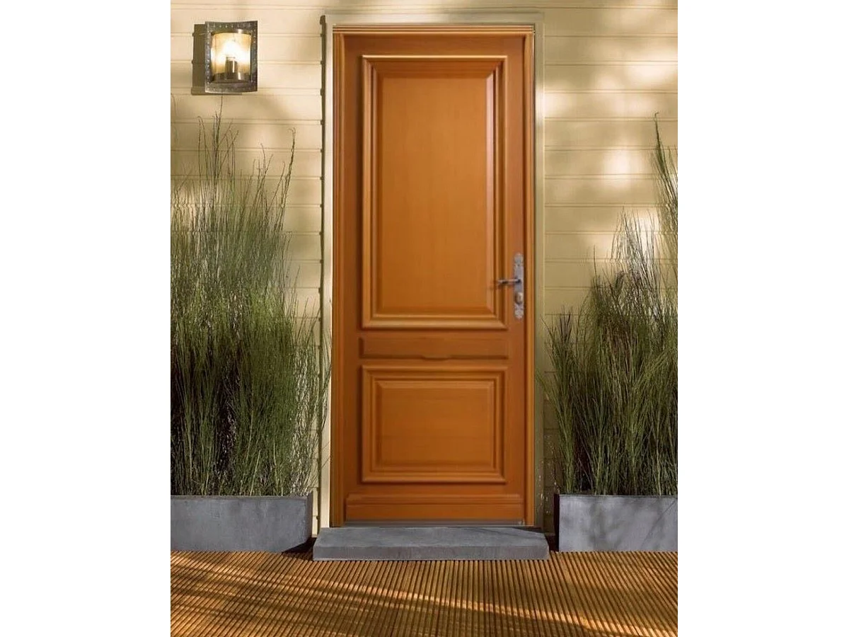 Porte d'entree Bois Pleine, Safran, H,215xl,90  p,gauche Cotes Tableau