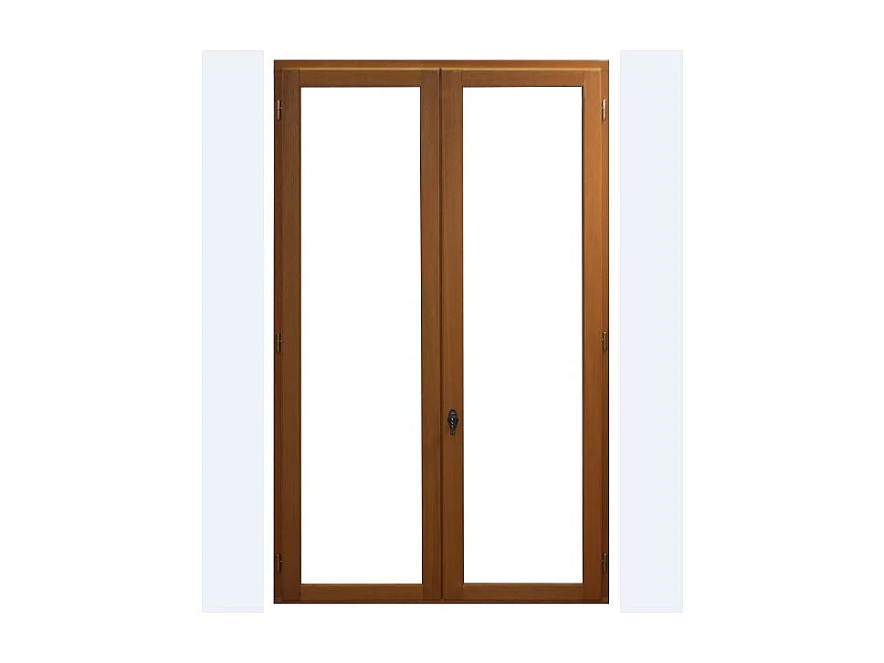 Finestra in legno a 2 ante H145 x L90 cm con cornice in tavola GD MENUISERIES senza maniglia