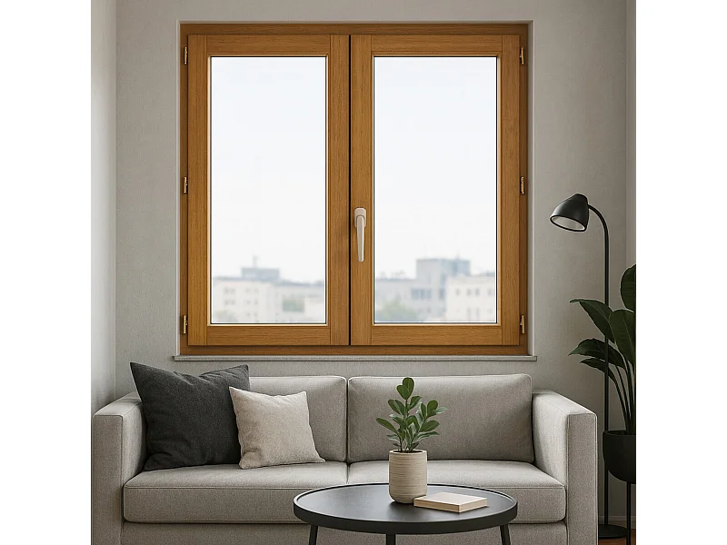 Finestra in legno a 2 vetri Altezza 155 X Larghezza 120 (dimensioni del tavolo) senza maniglia