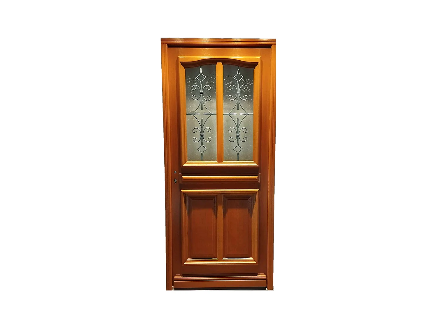 Porte d'entree Bois vitree, Vauban, H,215xl,90  p, droit Cotes Tableau