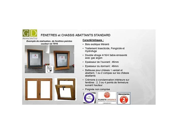 Fisso laterale in legno Exo H215 x L30, tavola di rivestimento GD MENUISERIES senza maniglia