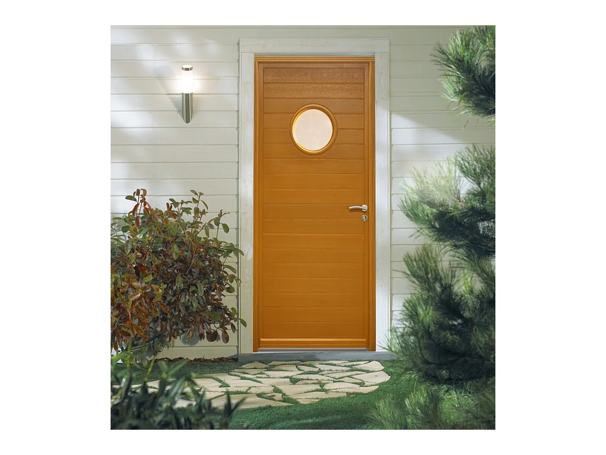 Porte D'Entrée Bois Vitrée, Laura 3, H,215Xl,90  P,Gauche Côtes Tableau