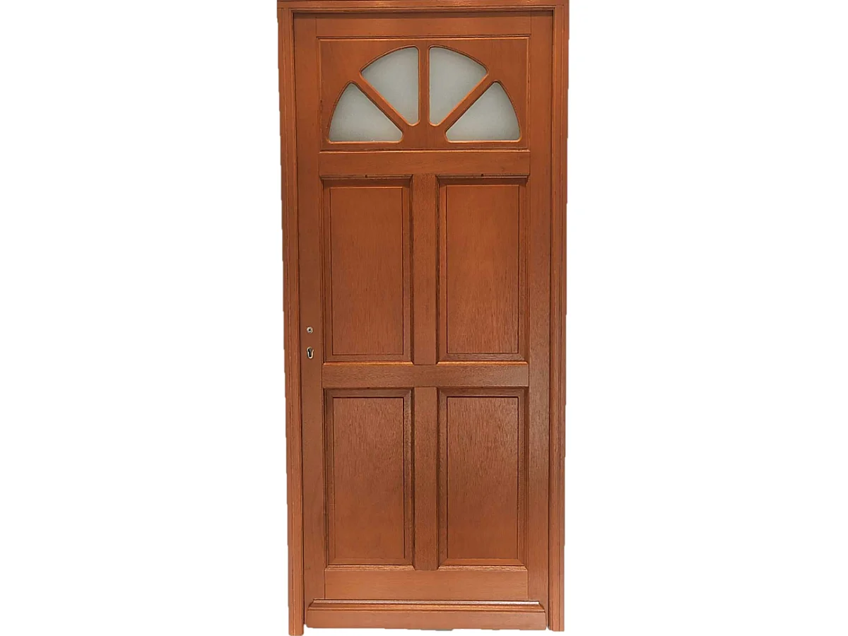 Porte d'entree Bois vitree, Ferji, H,215xl,90  p, droit Cote Tableau