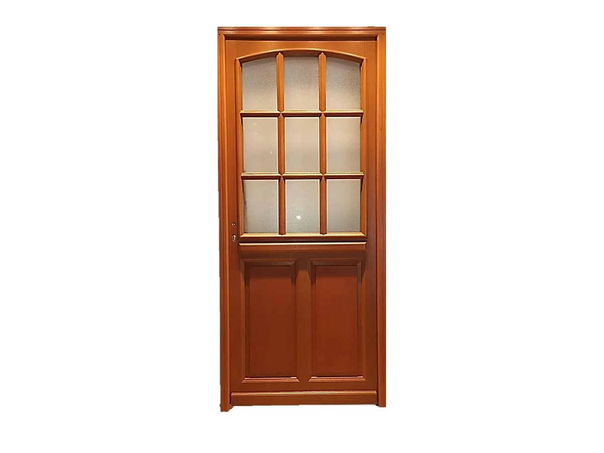 Porte D'Entrée Bois Vitrée, Alena, H,215Xl,90  P, Droit Côtes Tableau