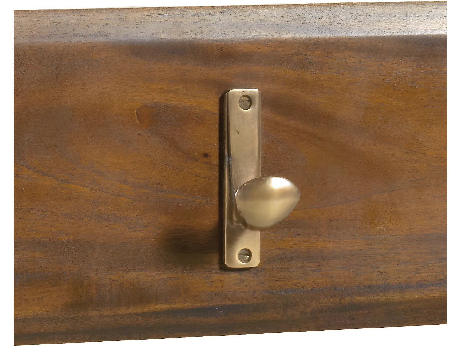 FLAMINGO - Porte-manteau mural en bois d'acajou marron 80 x 10 x 15