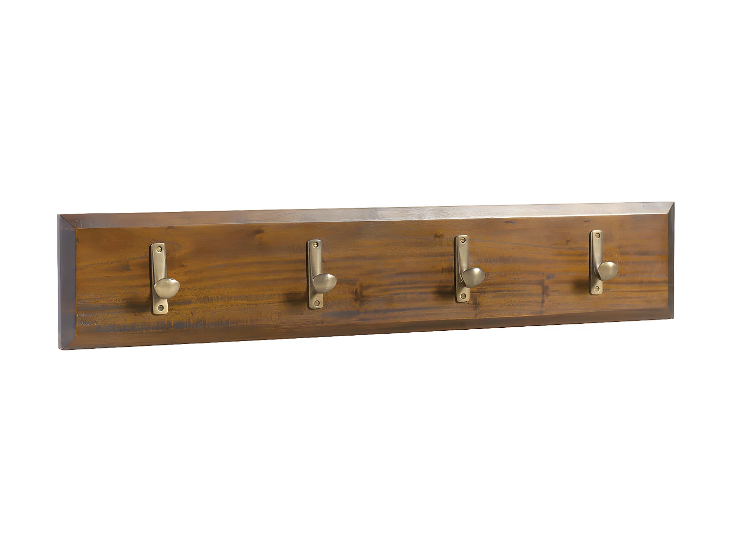 FLAMINGO - Porte-manteau mural en bois d'acajou marron 80 x 10 x 15