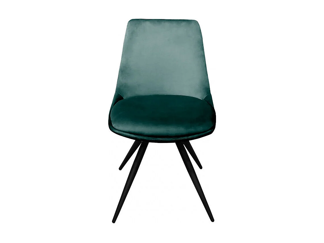 Lot de 2 chaises en velours vert canard - LOUNA