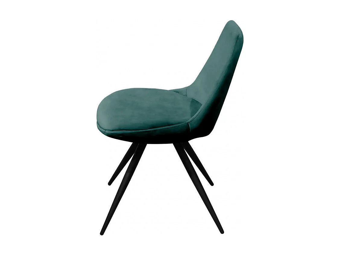 Lot de 2 chaises en velours vert canard - LOUNA