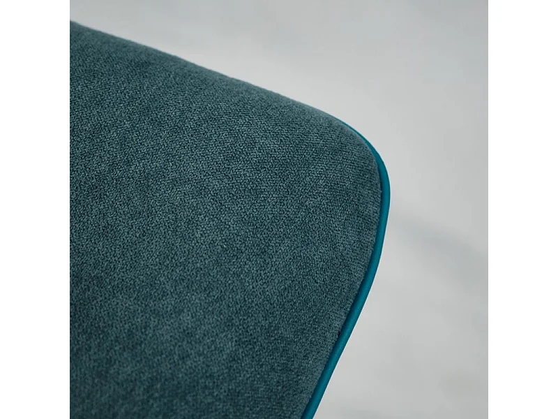 Lot 2 chaises en tissu bleu canard et simili pieds métal - MONTAINE