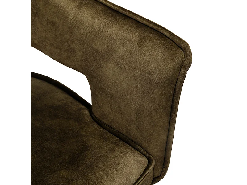 Lot de 2 chaises tissu vert et piétement en métal noir - RIO