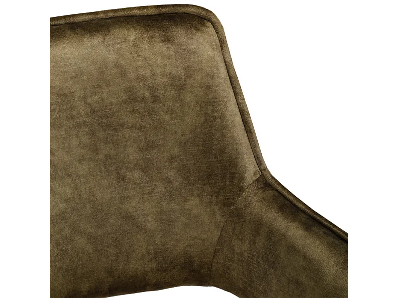 Lot de 2 chaises tissu vert et piétement en métal noir - RIO