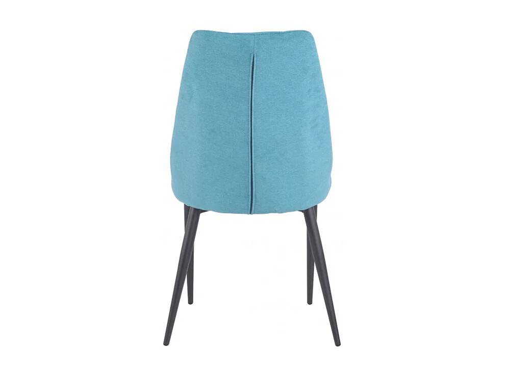 Lot de 2 chaises en tissu bleu et pieds métal noir - RITA