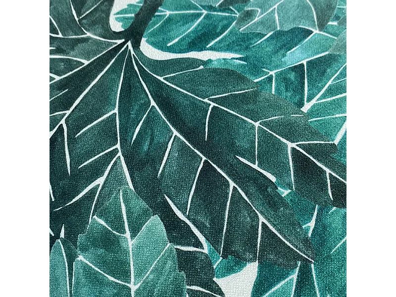 Lot de 2 chaises en tissu vert motif feuilles avec accoudoirs - OFFICE 1708