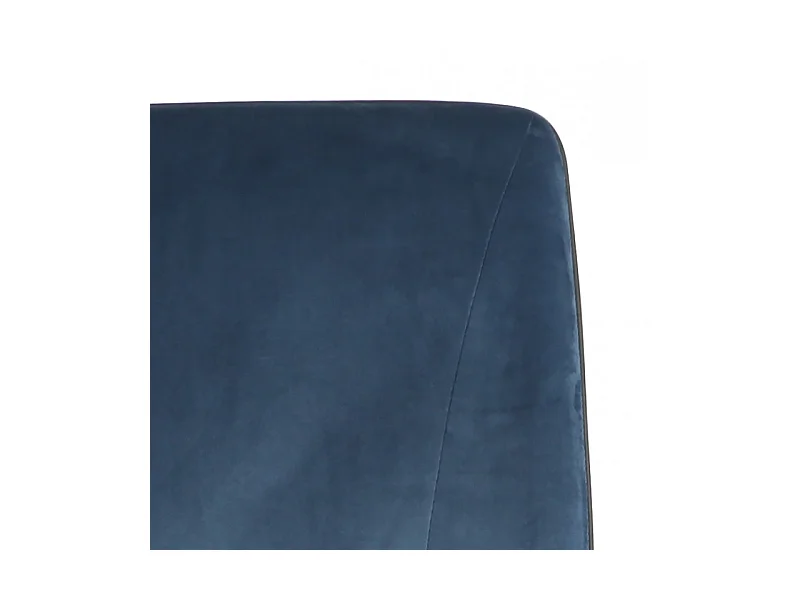 Lot 4 chaises velours bleu marine pieds métal chromé - BELLA