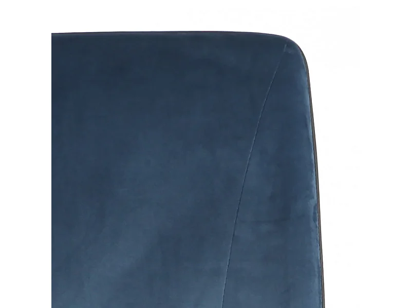 Lot 4 chaises velours bleu marine pieds métal chromé - BELLA
