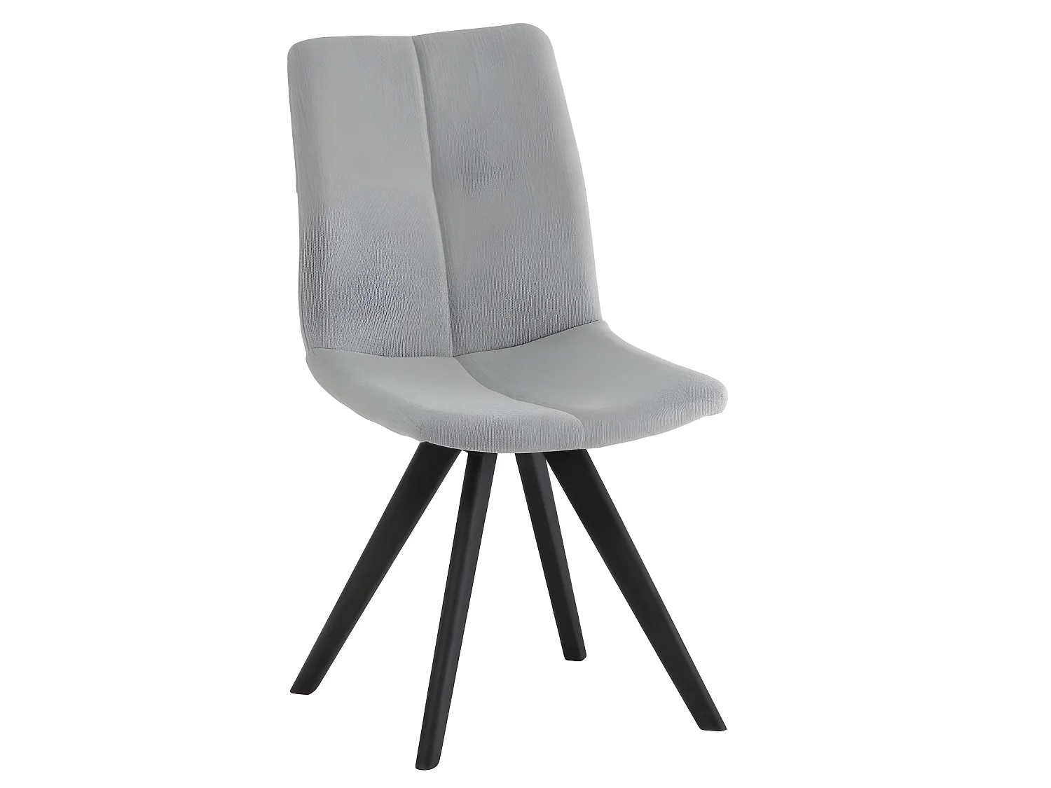 Lot 2 chaises tissu gris clair et piètement chêne massif noir - MISU