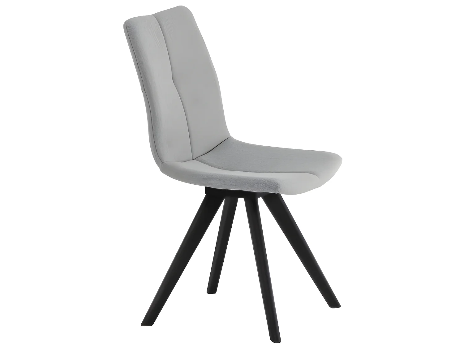 Lot 2 chaises tissu gris clair et piètement chêne massif noir - MISU