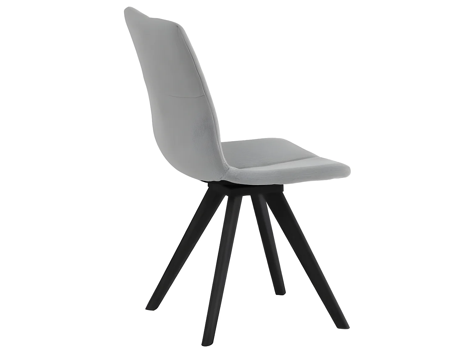 Lot 2 chaises tissu gris clair et piètement chêne massif noir - MISU