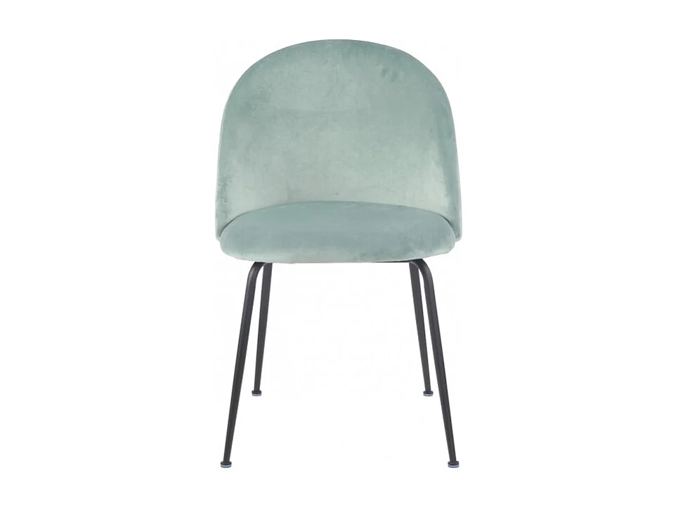 Lot de 2 chaises en velours vert et pieds métal noir - FARA