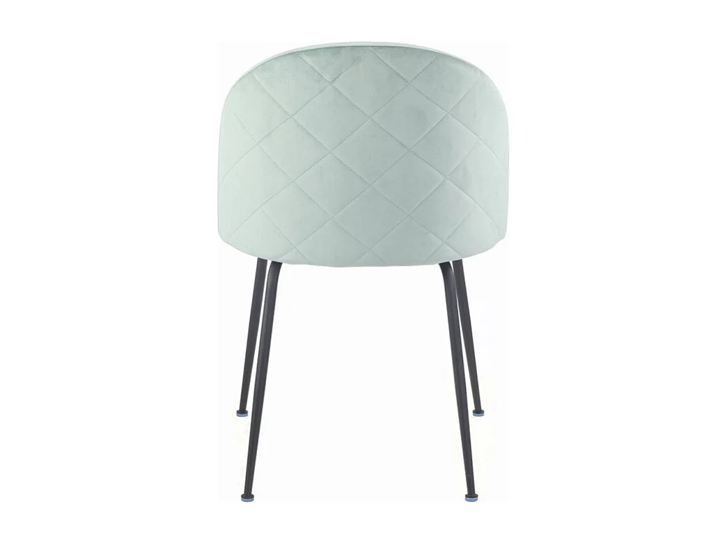 Lot de 2 chaises en velours vert et pieds métal noir - FARA