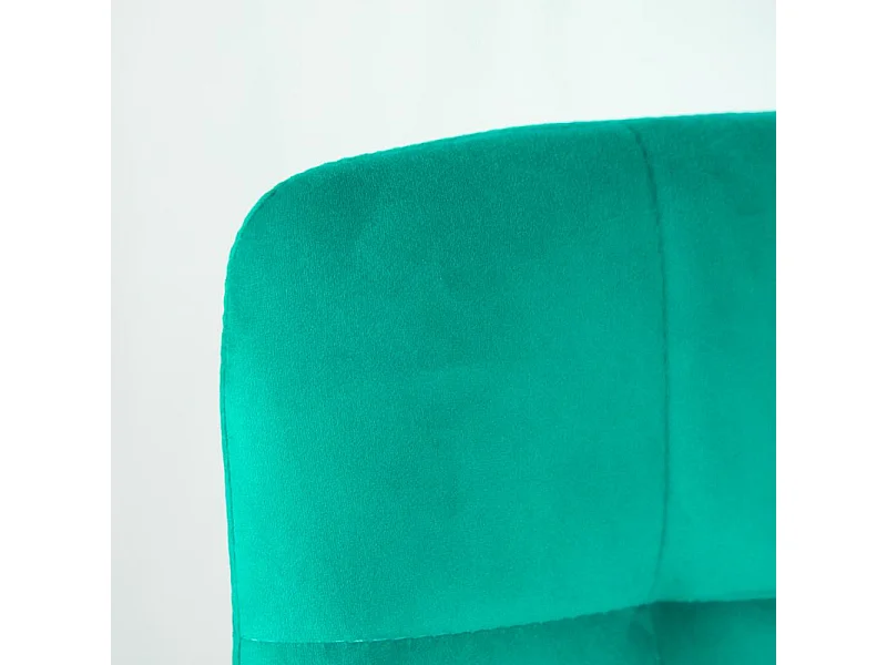 Lot de 4 chaises capitonnées en velours vert pied métal noir - LOUISE