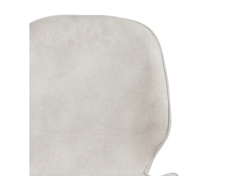 Lot de 2 chaises en suédine gris clair et pieds luge métal - PANAMA