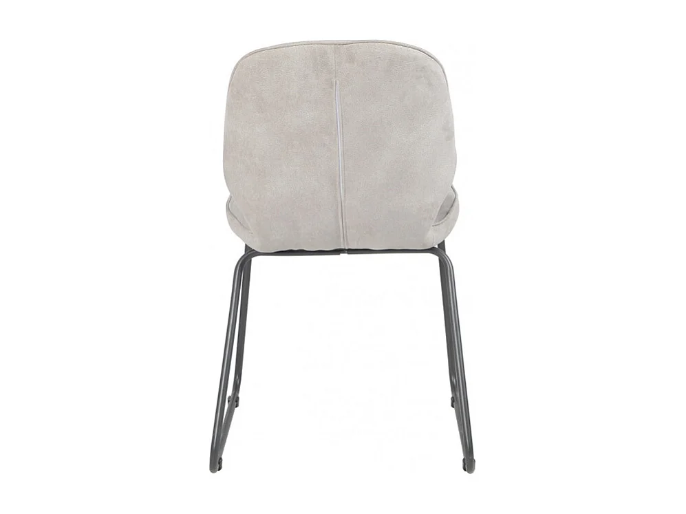 Lot de 2 chaises en suédine gris clair et pieds luge métal - PANAMA