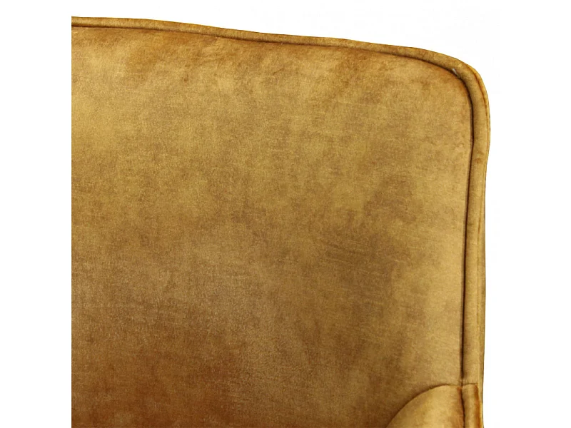 Lot 2 chaises tissu jaune velours piétement luge métal noir - RIO