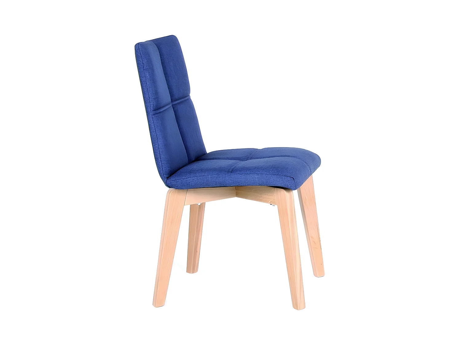 Lot 2 chaises scandinave tissu BLEU JEAN INDIGO - LEA