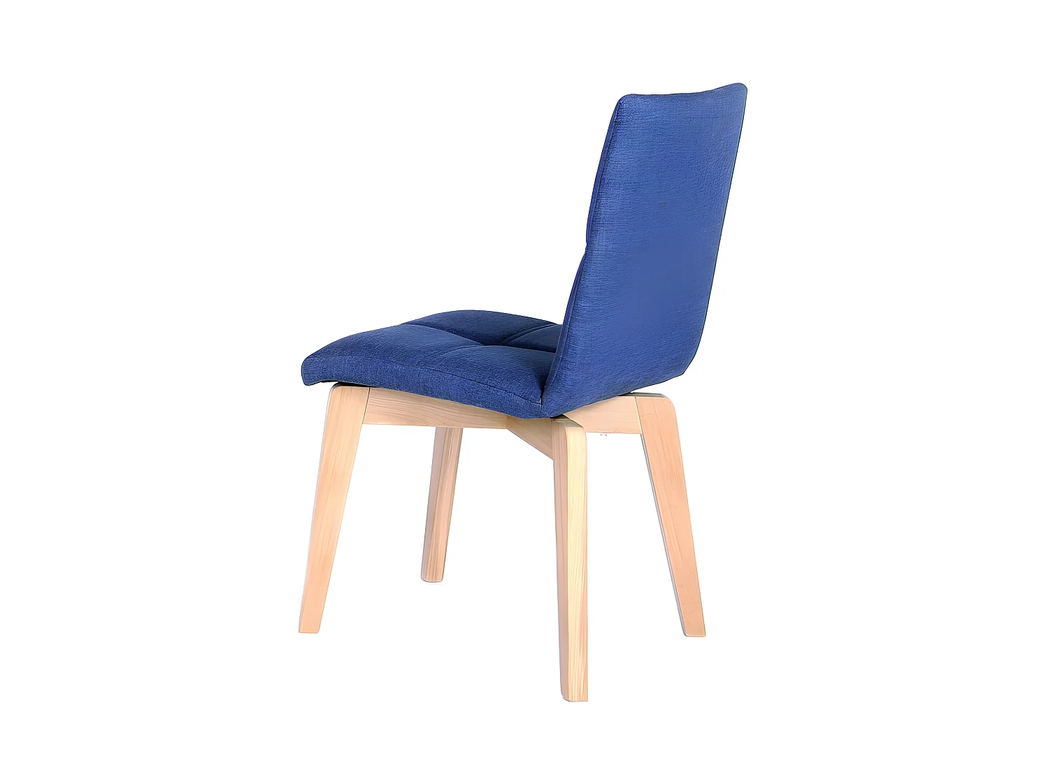 Lot 2 chaises scandinave tissu BLEU JEAN INDIGO - LEA