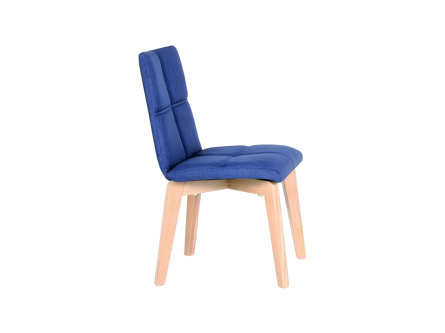 Lot 2 chaises scandinave tissu BLEU JEAN INDIGO - LEA