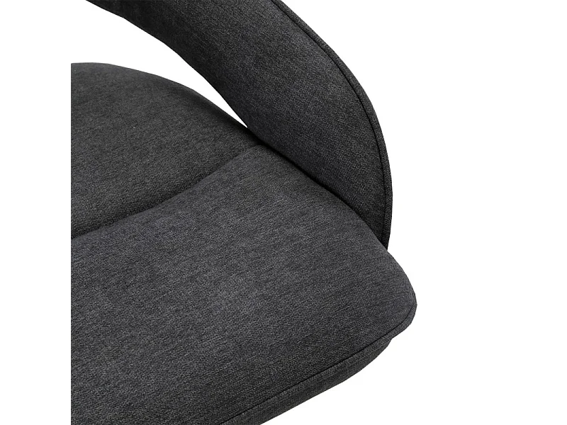 Lot de 2 chaises rotatives en tissu gris foncé et pieds métal - MELOW