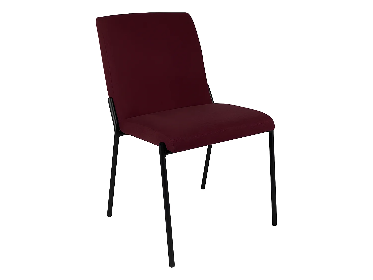 Lot de 2 chaises en tissu rouge et piètement métal noir - OFFICE 1500