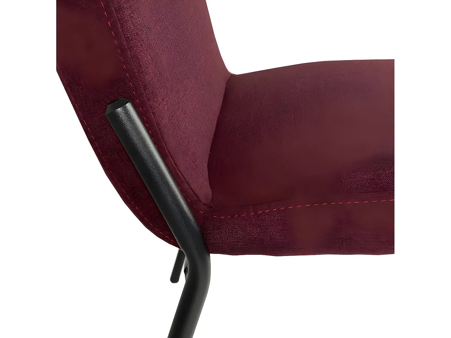 Lot de 2 chaises en tissu rouge et piètement métal noir - OFFICE 1500